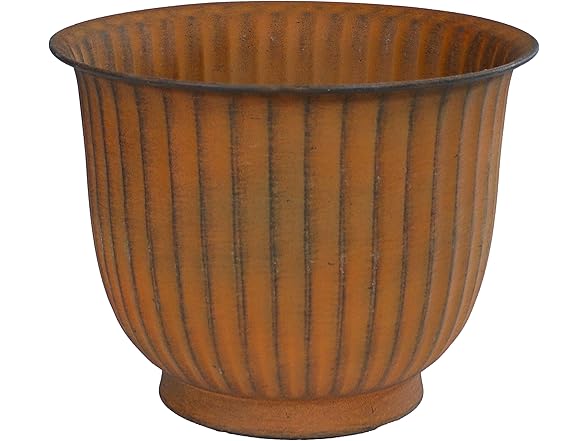 Sunnydaze Carlotta 14.75" Metal Outdoor Plant Pot Set