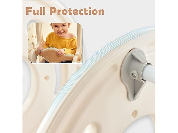 SPOFLYINN Toddler Slide Swing Set with Bus Beige