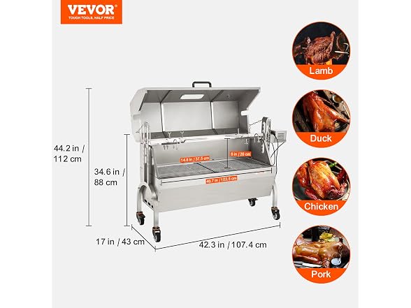 VEVOR Stainless Steel Rotisserie Grill