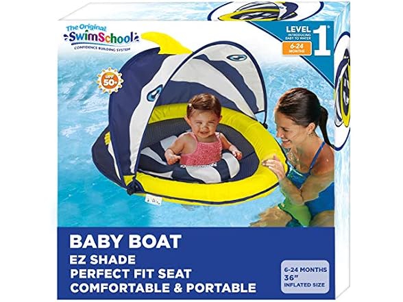 SwimSchool Deluxe Baby Float with Adj Canopy
