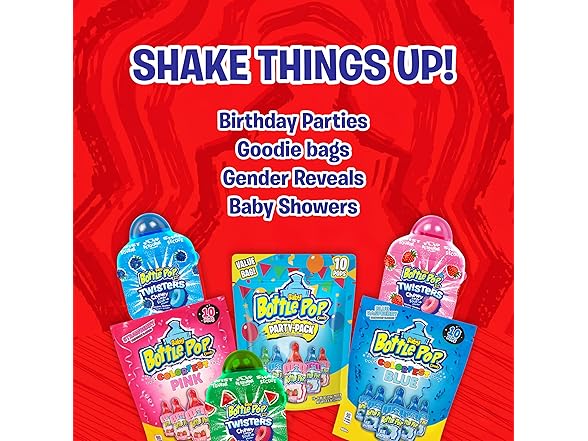 10Ct Baby Bottle Pop Blue Raspberry Lollipops