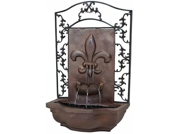 Sunnydaze French Lily 33" Outdoor Wall Water Fountain