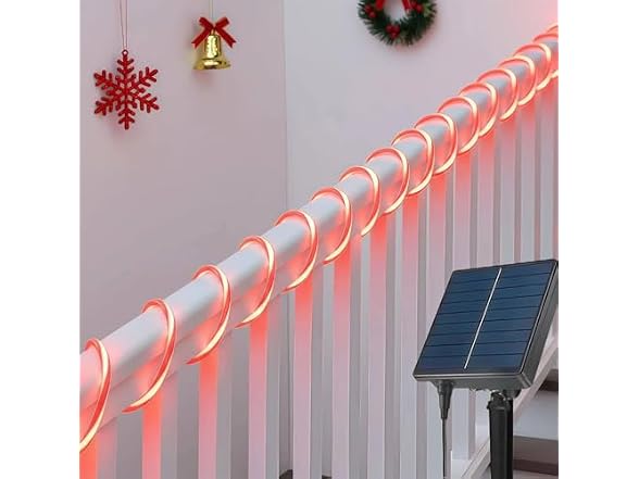 LightSeek Solar Candy Cane Rope Lights