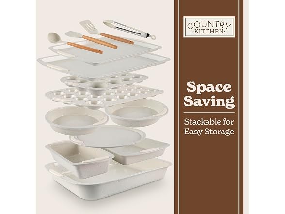 Nonstick Stackable Bakeware Set, 14 Pcs