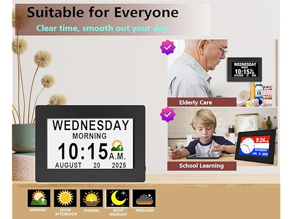 Upgraded Large Digital Calendar Clock
