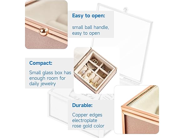 Mseyemi Pink Glass Jewelry Box With Lid
