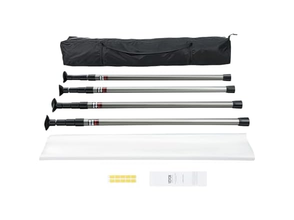 Dust Barrier Poles, Carry Bag, 10 Ft Poles with