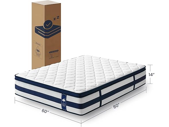 King 14" Gel Memory Foam Mattress