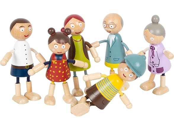Small Foot Wooden Bending Doll Family