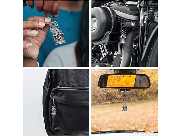 Biker Guardian Luck Riding Bell Keychain