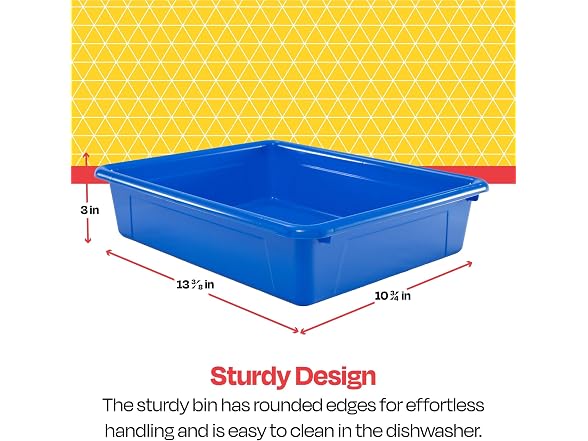 School Smart Sturdy Plastic Storage Tray