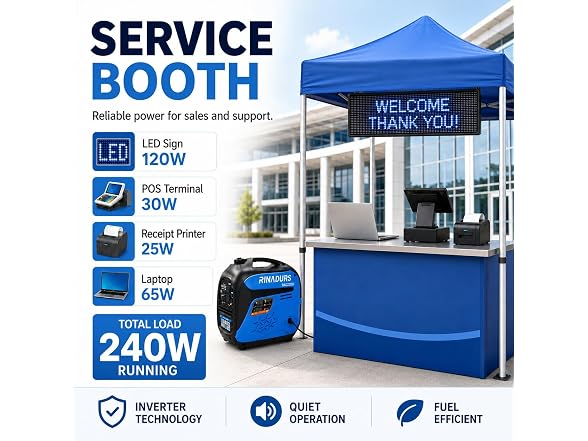 RINADURS Gas Powered Backup Generator 3500W