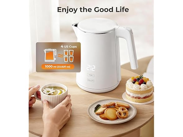 ZKBHOME 1.0L White Kettle