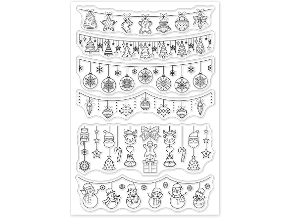 GLOBLELAND Christmas Banner Clear Stamps