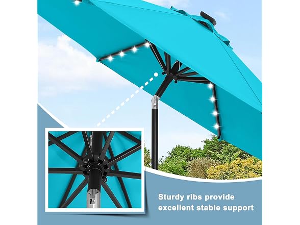 ABCCANOPY Solar10ft Umbrella Turquoise