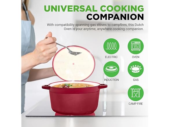 Nutrichef 6 Quart Electric Dutch Oven