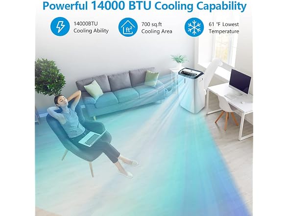 Rintuf 14000 BTU 700sqft Portable Air Conditioner