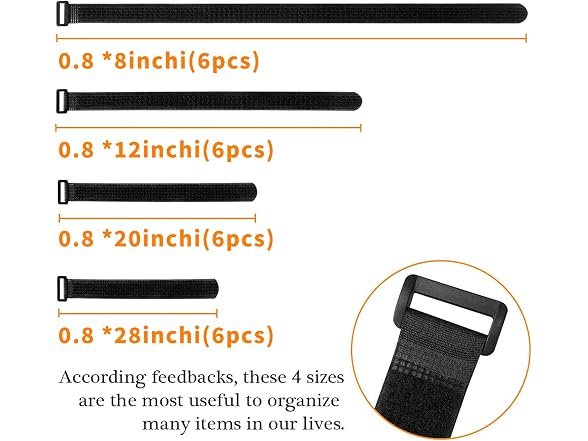 24 Pack (8" 12" 20" 28") Hook and Loop