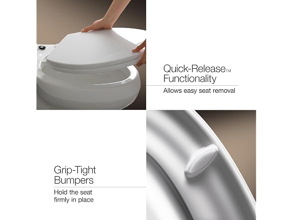 KOHLER K-4775-0 Brevia Round Toilet Seat with Quic