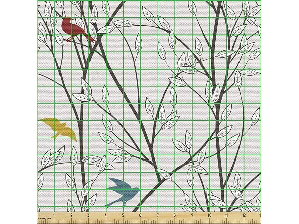 Ambesonne Nature Fabric Material by The Yard, Birds