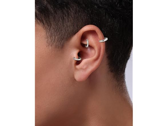 KRKC&CO NS610135 Hoop earrings men