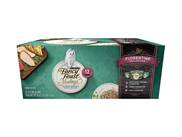 12Pk Purina Fancy Feast Wet Cat Food Medleys