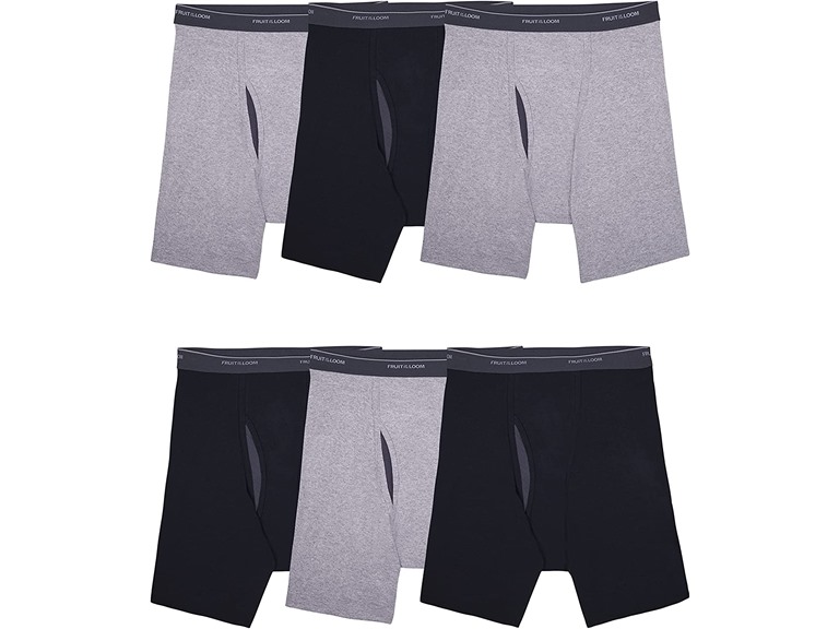 Fruit of the Loom Men's Coolzone Boxer Briefs 6 Pack-Black/Gray
