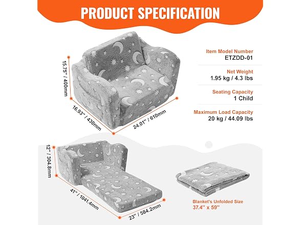 Fold-Out Kids Sofa