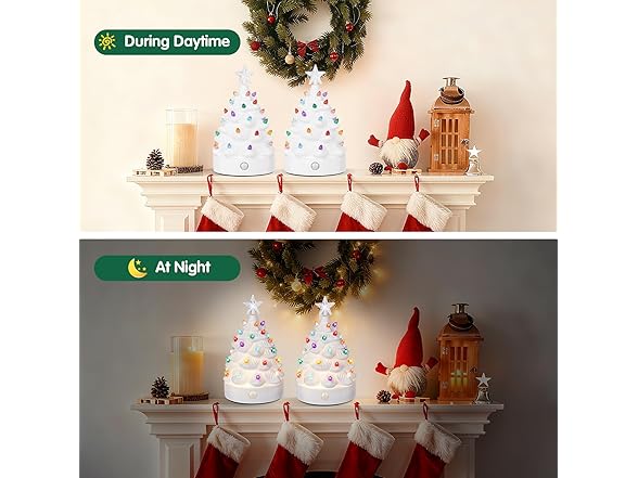 Brightever Pre-lit Christmas Tree Table Lamp, 7"