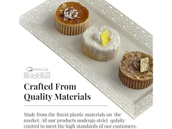 Silver Spoons Elegant Lace Plastic Serving Trays (6 PC)