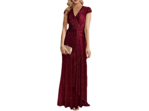 Meilun Women (M) Short Sleeve Sequin Formal Dress