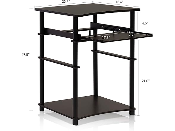 Furinno Home Computer Desk, Espresso/Black