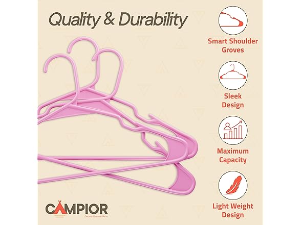 Pink Plastic Hangers 30 Pack