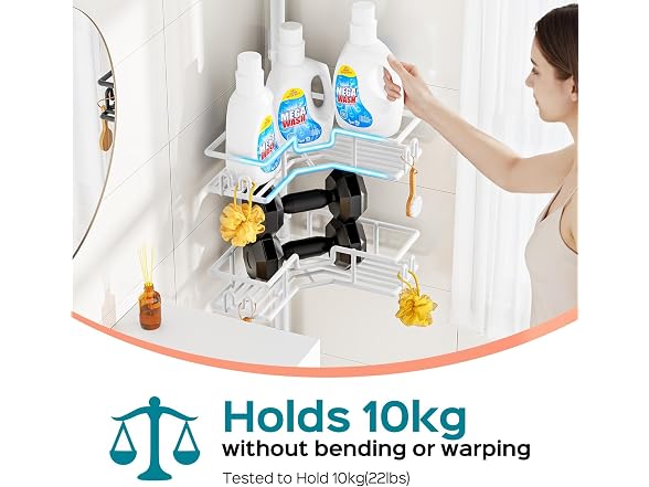 HAMITOR Corner Shower Organizer