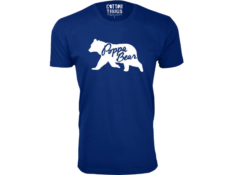 Men Poppa Bear Silhouette Dad T-Shirt