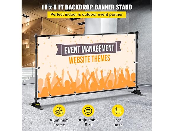 VEVOR 10 x 8 Ft Backdrop Banner Stand