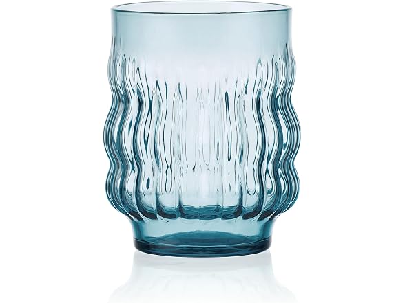 Mikasa Waves Colorful Optic Stackable Rocks Glasses, Set of 4