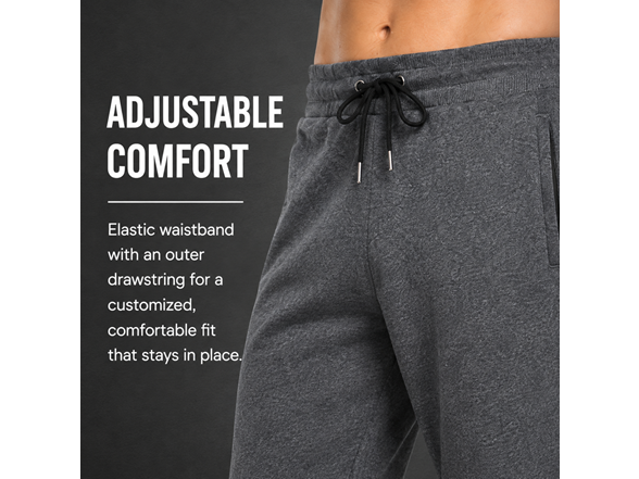 6Pk Mens Fleece Joggers w-Zip Pockets