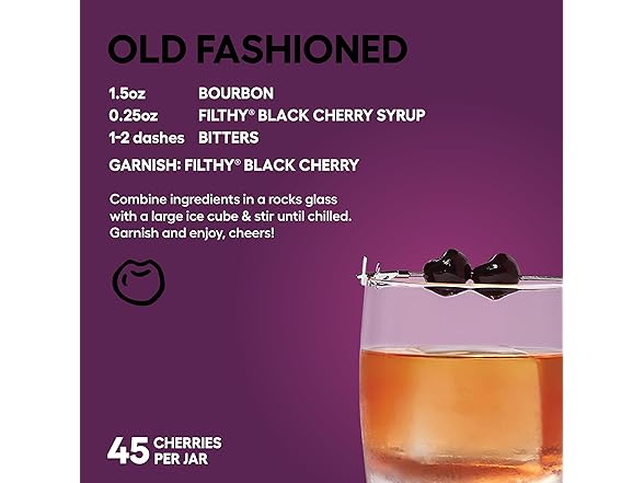 Filthy Amarena Black Cherries, 11oz