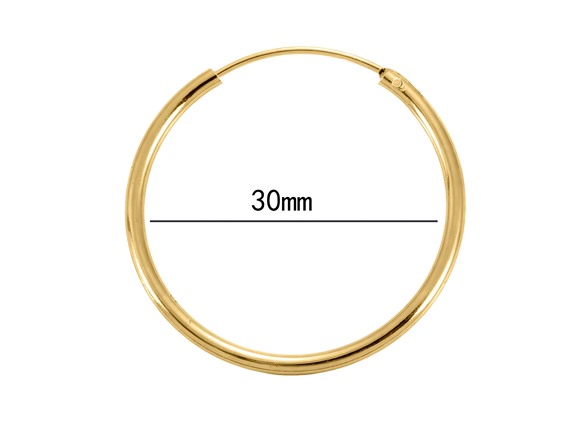14K Gold Plated Hoop Earrings 30mm