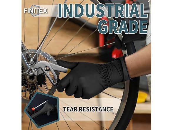 FINITEX 5mil Black Nitrile Disposable 1000ct Gloves