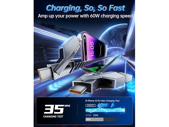 Vexipia 3FT 4 in 1 Charging Cable