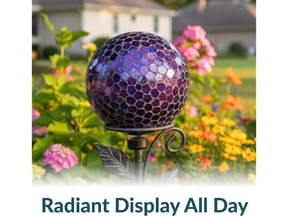 Sunnydaze 10" Mosaic Iridescent Purple Globe