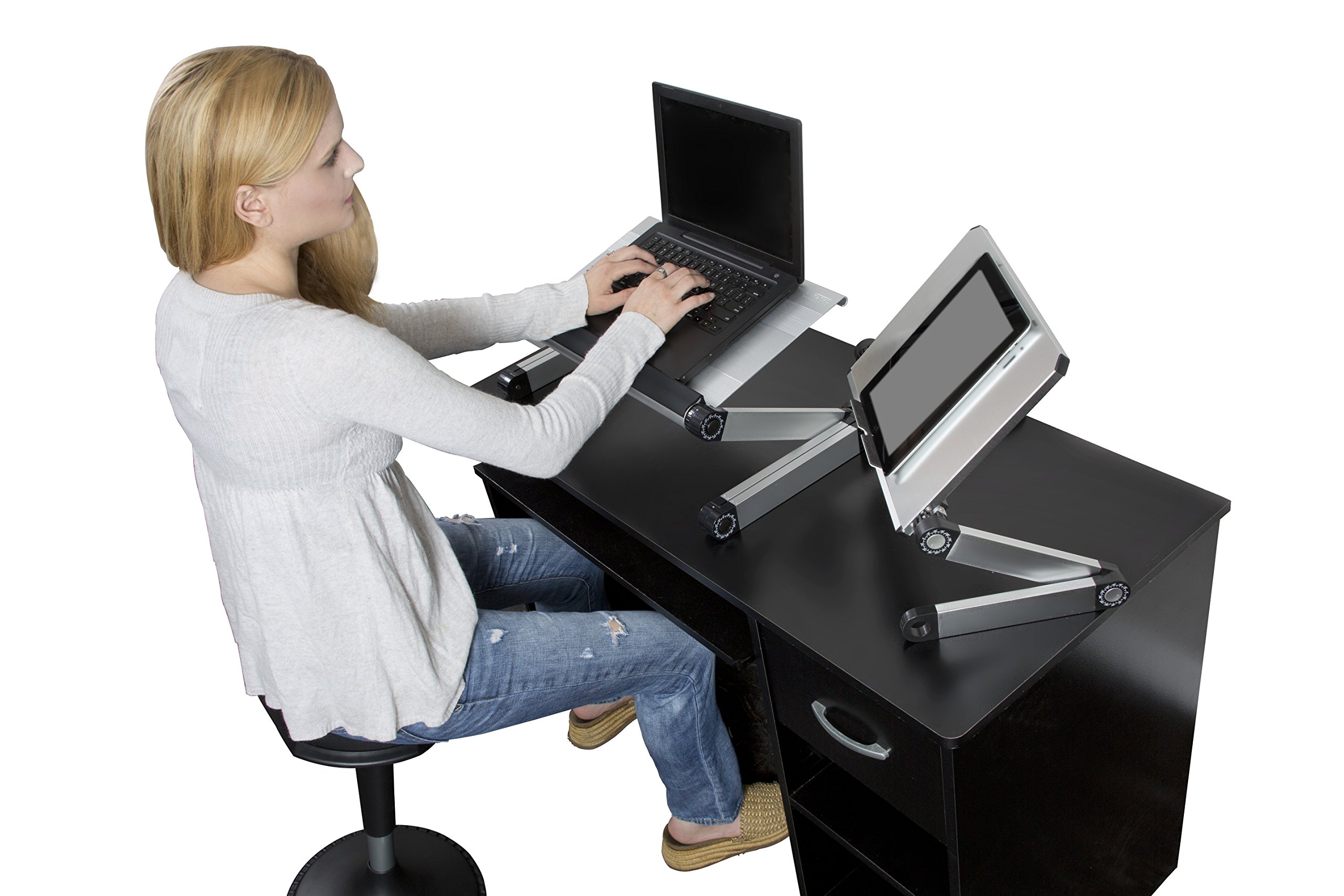WorkEZ Light Laptop Stand Lap Desk Black - Gallery 20