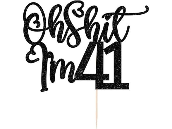 Black flash Oh Sh*t I'm 41 Cake Topper