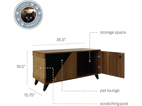 4 Cats & Dogs Jessie Jr. Pet Cabinet w Scratching Post