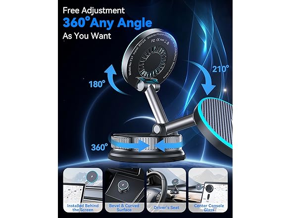ILOUYU 15W MagSafe Car Mount Charger