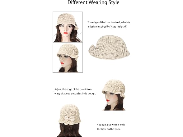 Zlyc Women (OS) Crochet Bucket Hat Handmade Hat