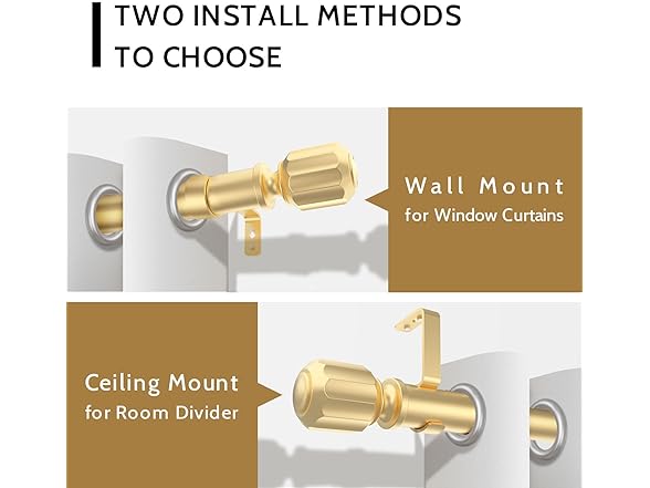 VOREFF Gold Curtain Rods for Windows