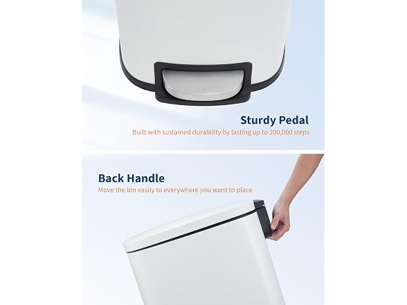 13.2 Gal/50L Kitchen Trash Can White